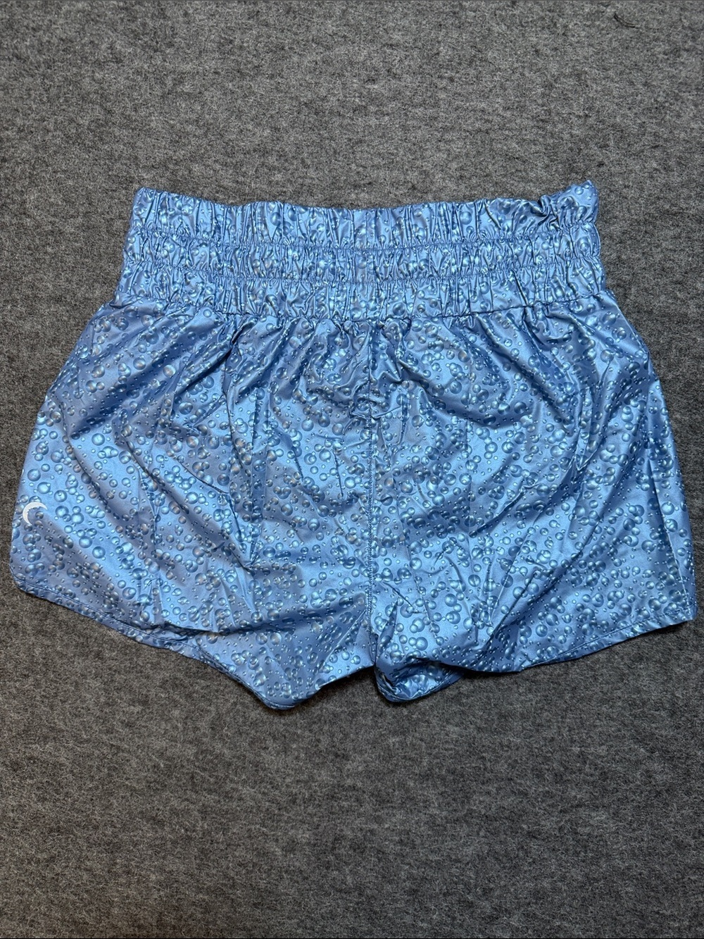 Zyia Active Blue Steel Bubbles Hi-Rise Bomber Shorts Water resistant size M - Picture 3 of 12